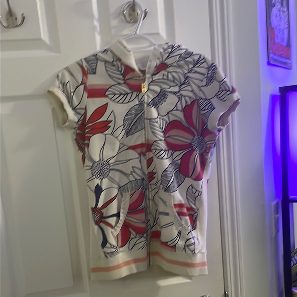 Floral women’s Hoodie - Red and Blue